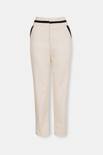 Pantalone sa naglašenim pojasom i kontrastnim detaljima Tiffany Production